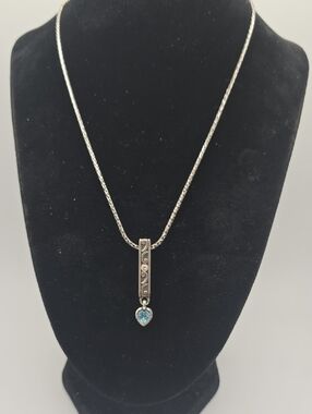 Brighton Silver A Day Of Love Blue Heart Pendant Necklace